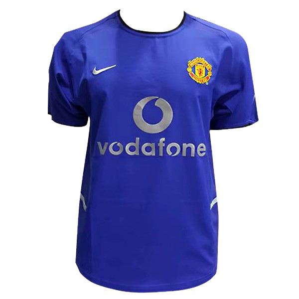 Camiseta Manchester United Replica Segunda Ropa Retro 2002 2003 Azul